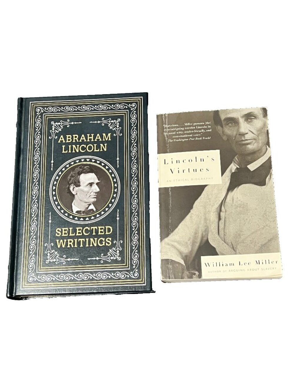 Lot of 2 Lincoln Books - Abraham Lincoln: Selected Writings Lincolns Virtues